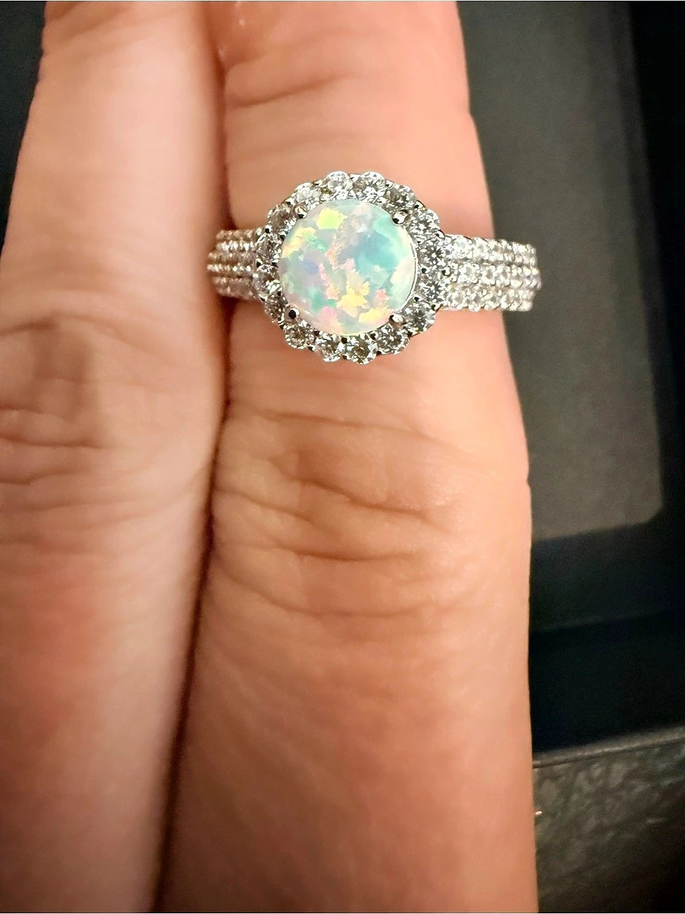 Sterling Silver Opal Ring Size 6 NWT